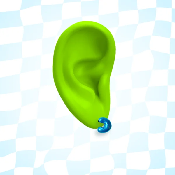 Electric Blue Huggy Earring (Single) - Image 2