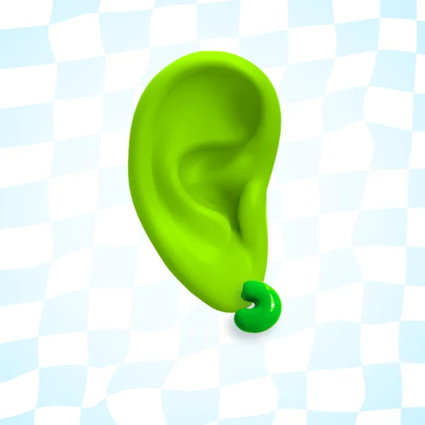 Hyper Green Huggy Earring (Single) - Image 2