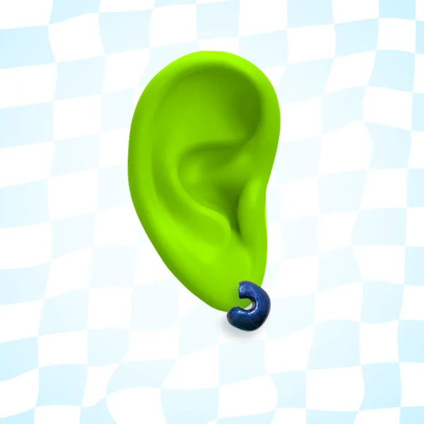 Deep Blue Huggy Earring (Single) - Image 2