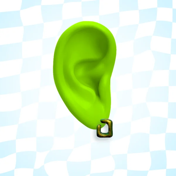 Chameleon Green Huggy Earring (Single) - Image 2