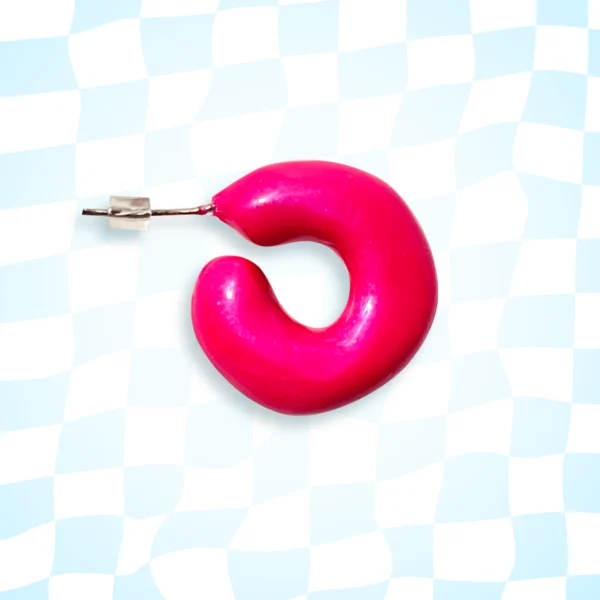 Turbo Pink Hoop Earring (Single)