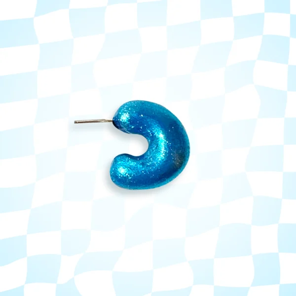 Electric Blue Huggy Earring (Single)