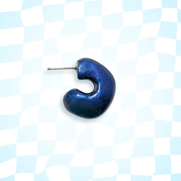 Deep Blue Huggy Earring (Single)