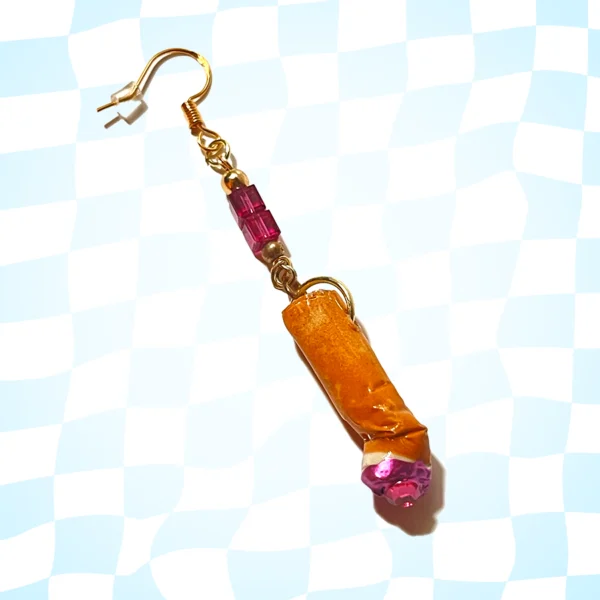 Bejeweled Cigarette Drop Earring (Single)